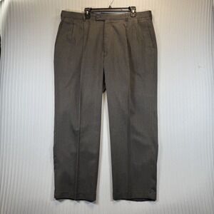 Louis Raphael Tailored Dress Pants Men 42x30 Gray Pleated Cuff Straight Leg‎